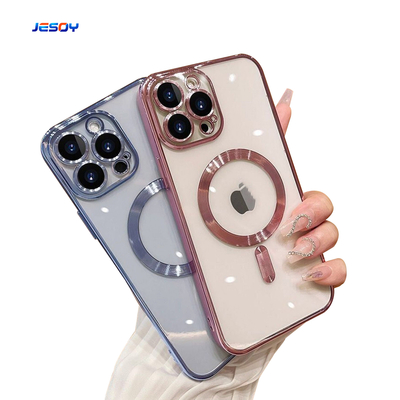 Electroplate TPU Magsafe Phone Case Shockproof Magnetic For IPhone 16 15 14 Pro Max