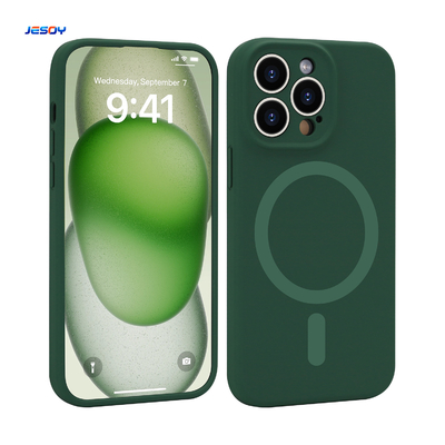 Custom Pink Soft Liquid Silicone Phone Case Super Strong Magnets For IPhone Case