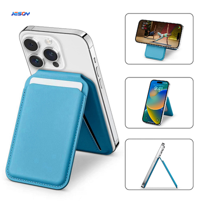 PU Leather MagSafe Wallet Stand Customizable With Embossed Or UV Print Logo