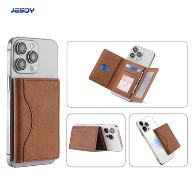 Billfold Luxury Flip Magnetic Leather Wallet Magsafe 6 Card Holder Stand For IPhone