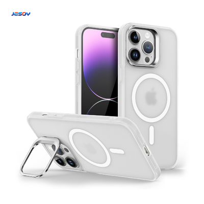 Military Grade Shockproof Magsafe Cell Phone Case with Metal Camera Stand