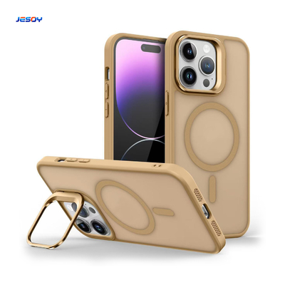 Translucent Backplate Magsafe Phone Case Skin Friedly Camera Stand Cell Phone Cover