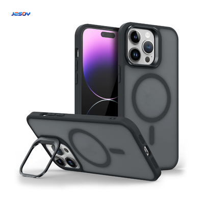 Metal Camera Stand Magsafe Phone Case 12FT Shockpoof For IPhone 15 16 Pro Max